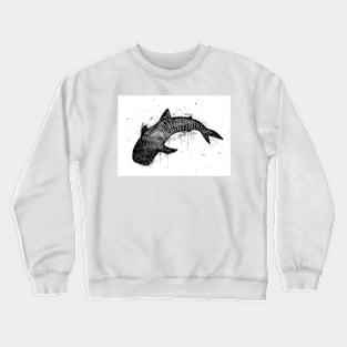 Whale shark, black and white Crewneck Sweatshirt